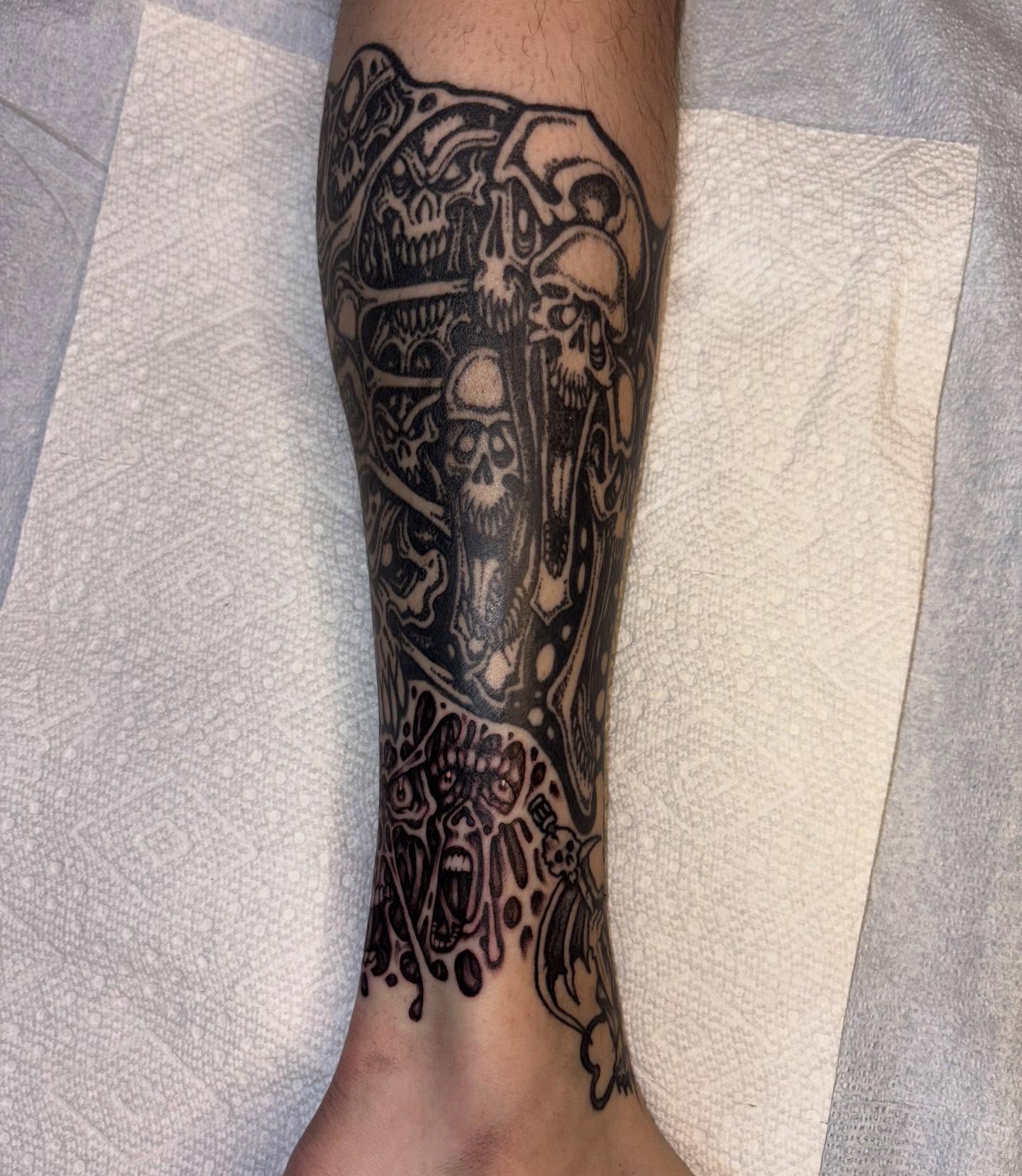 Tattoo by @fried_world — black_and_grey