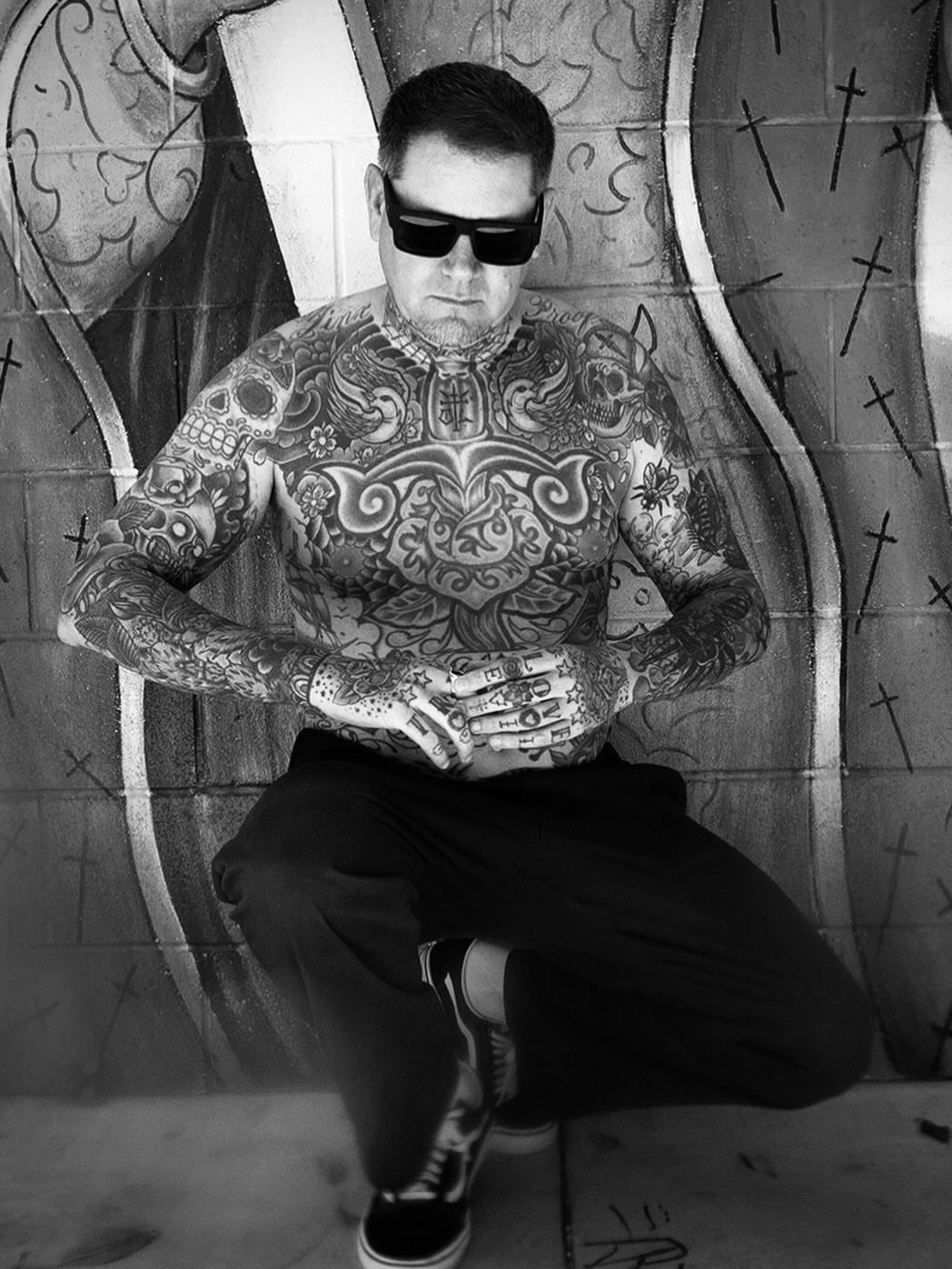 Full body American traditional tattoo on the torso by Dave Kruseman