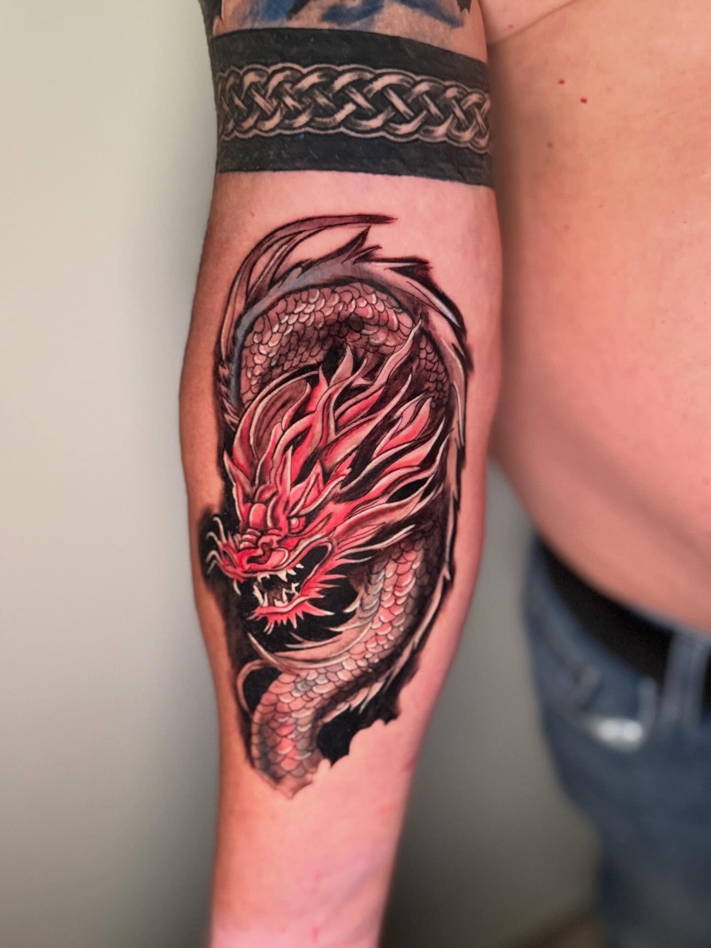 Dragon japanese irezumi tattoo on the forearm by dotMX