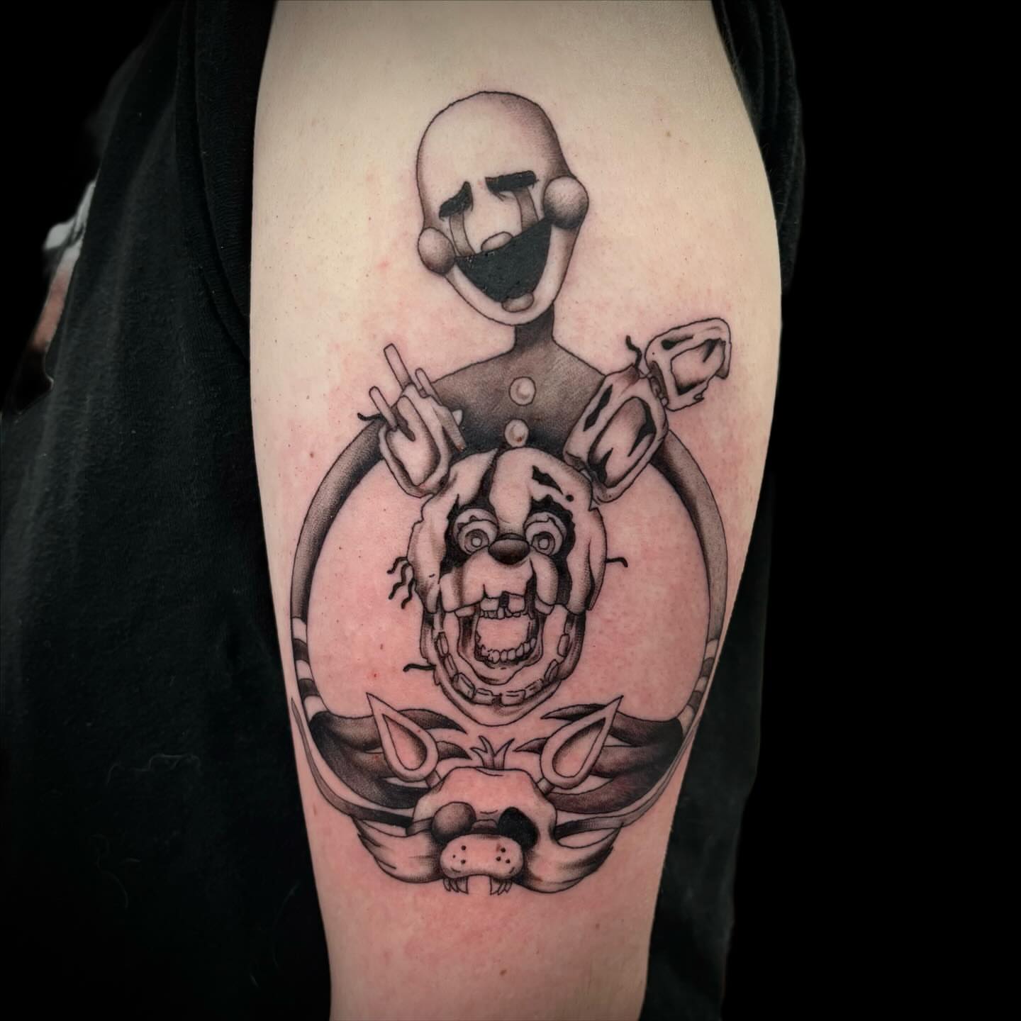 Tattoo by @uglyrileytattoo — black_and_grey