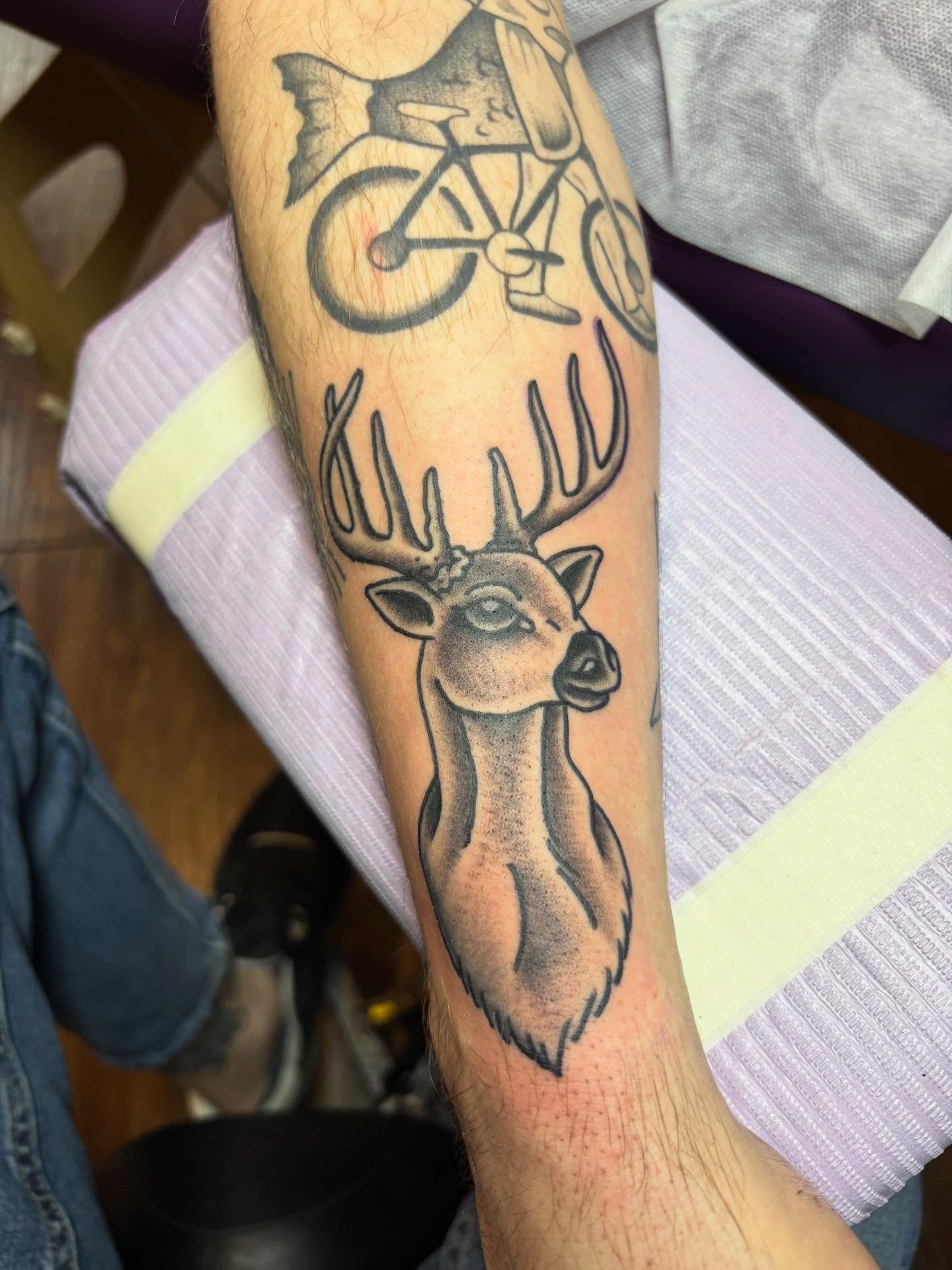 Tattoo by @hellbers — dotwork, black_and_grey