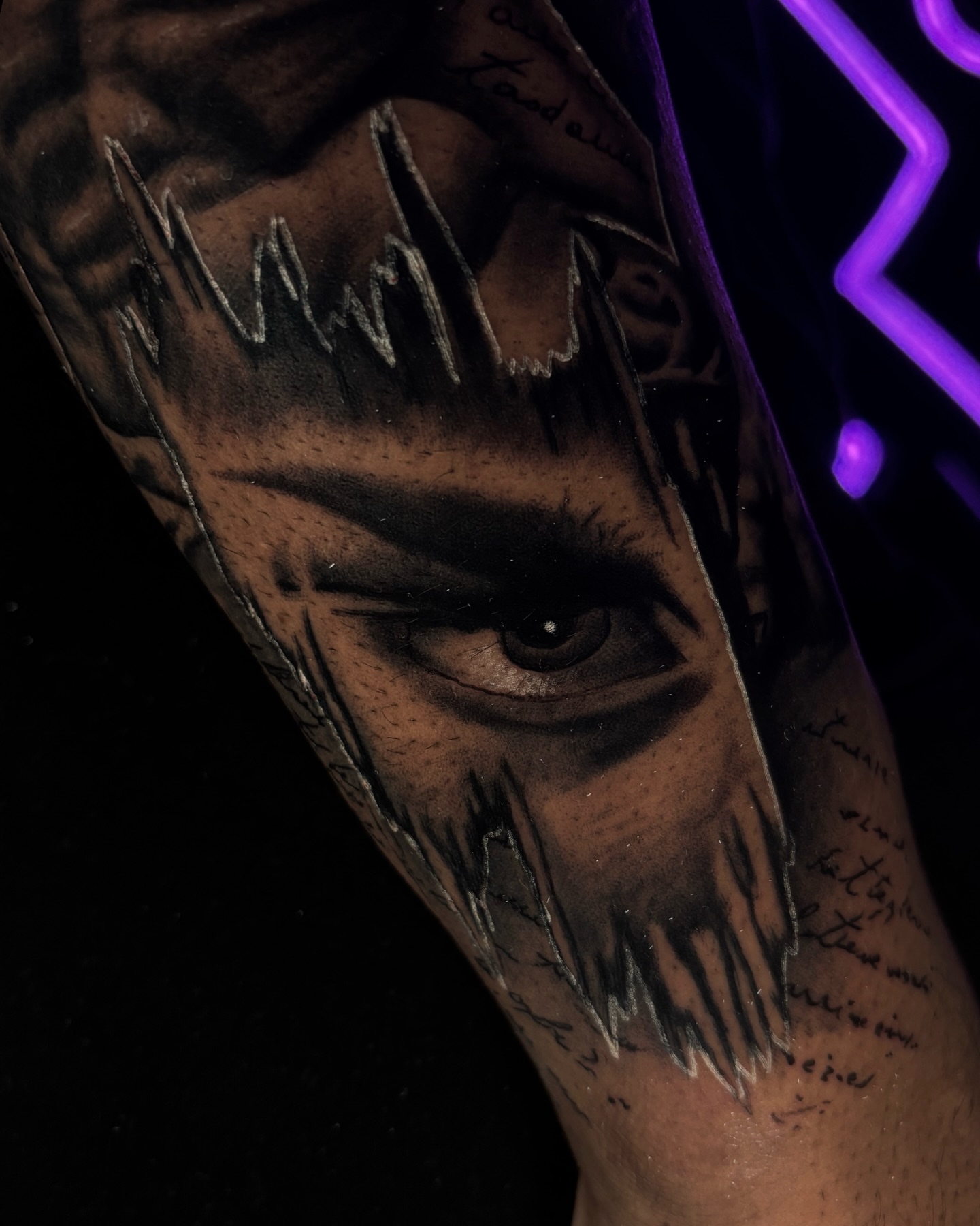Eye realism tattoo on the forearm by Trev