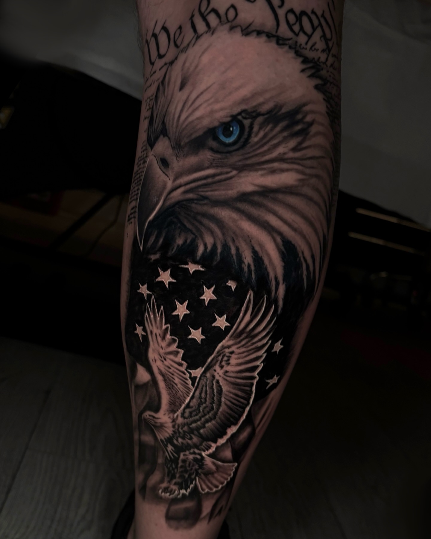 Eagle realism tattoo on the forearm by Trev