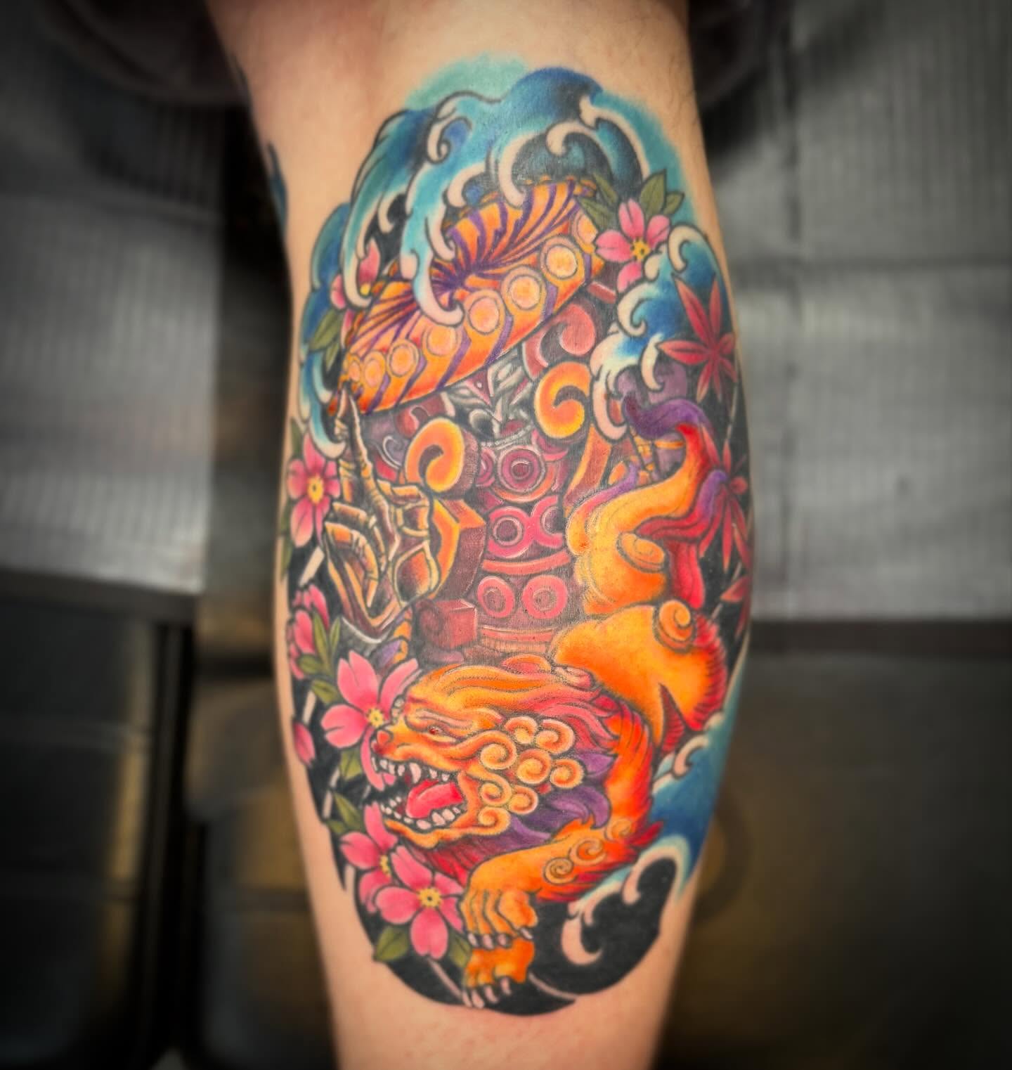 Tattoo by @marble_ink — japanese_irezumi, dotwork