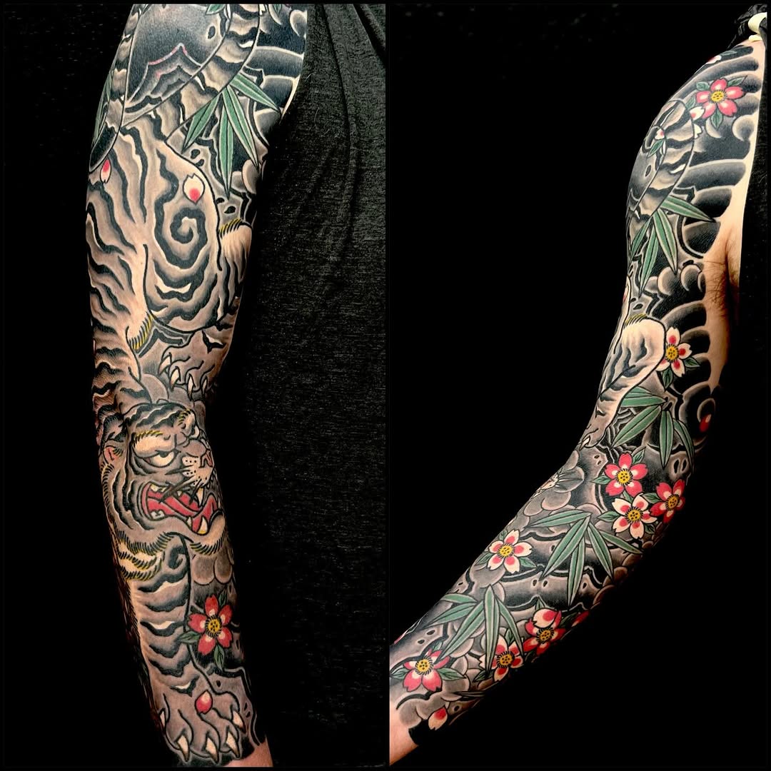 Tattoo by @rockyburley โ japanese_irezumi, black_and_grey