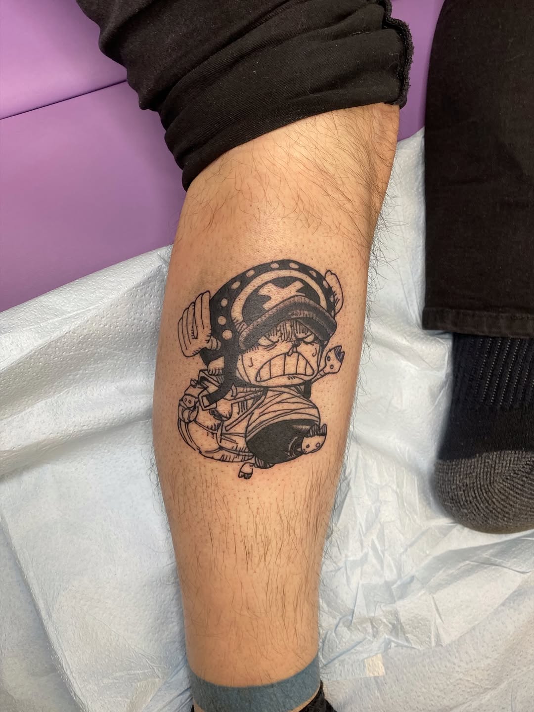 Tattoo by @unluckymoon โ anime, black_and_grey