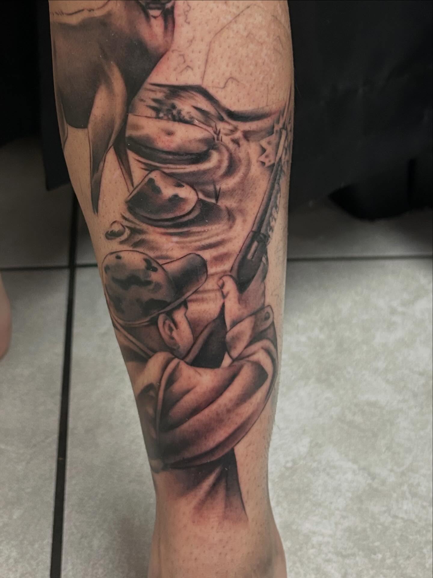 Tattoo by @backhandedculture — realism, black_and_grey
