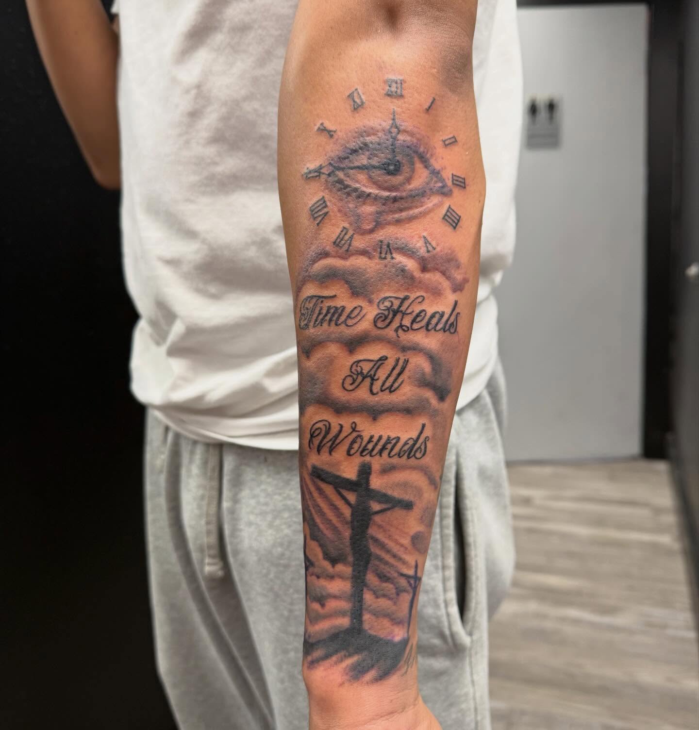 Tattoo by @haileysharpstabs — black_and_grey