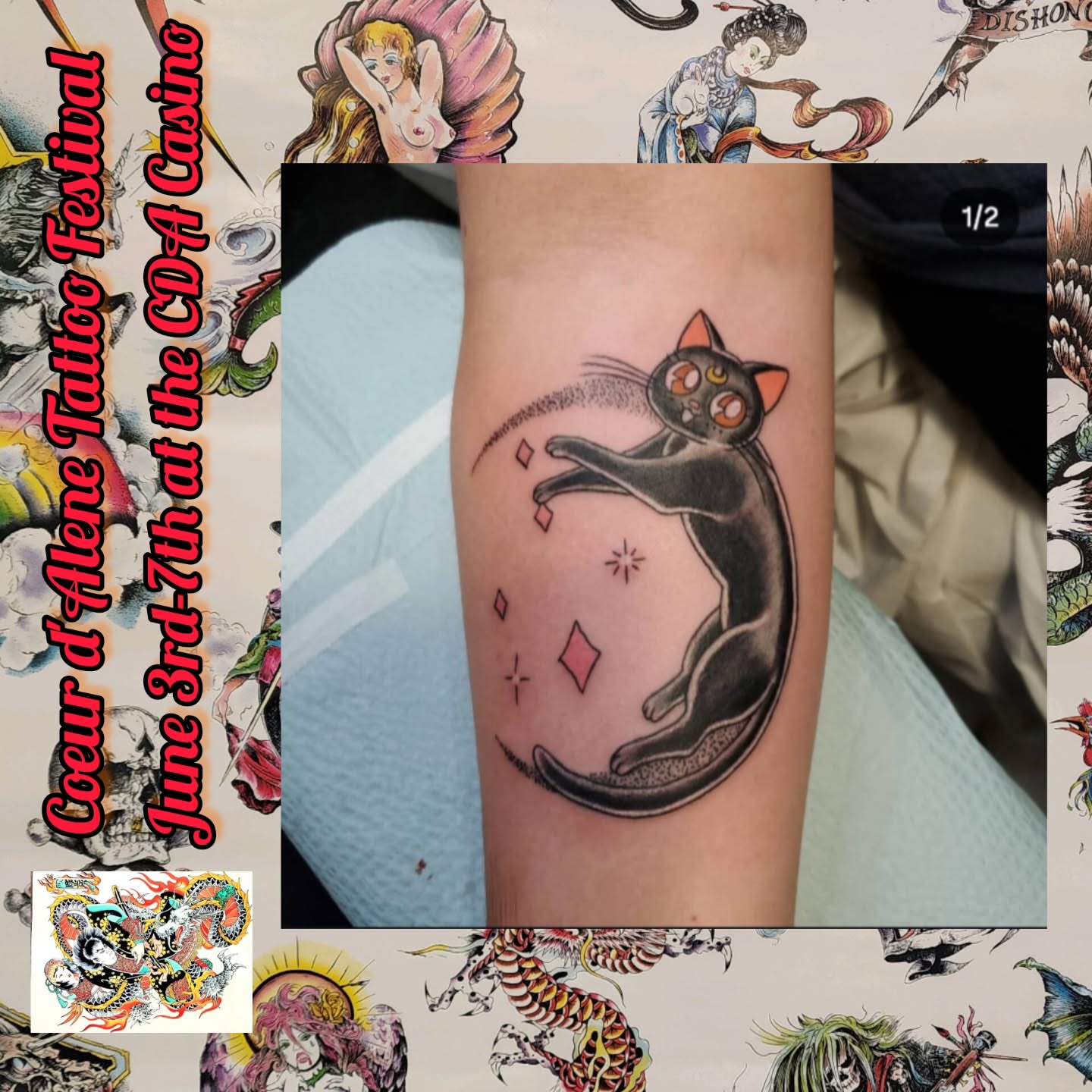 Tattoo by @j9ladylucktattoo — black_and_grey