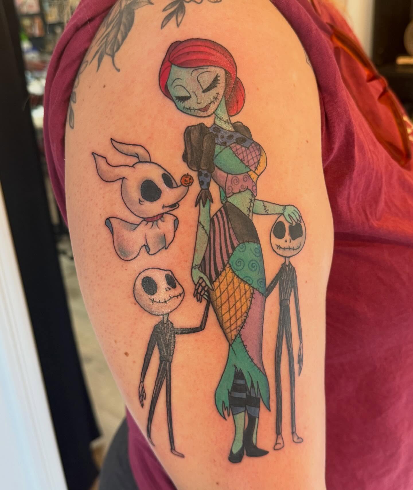 Family dark realism tattoo on the shoulder by Matthew Gordon