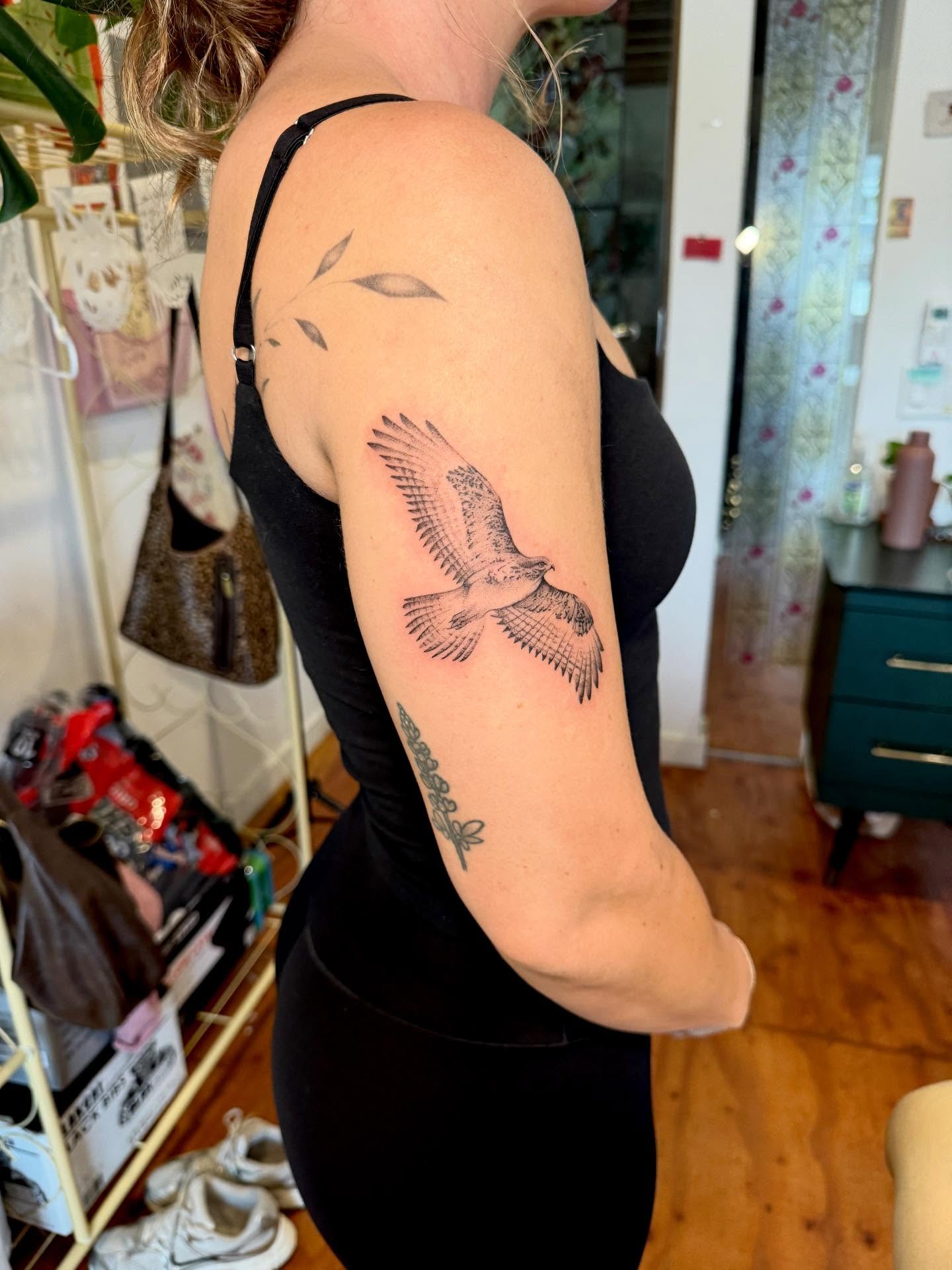 Seagull black and grey tattoo on the forearm by tattoos by miss jackie o 🎱