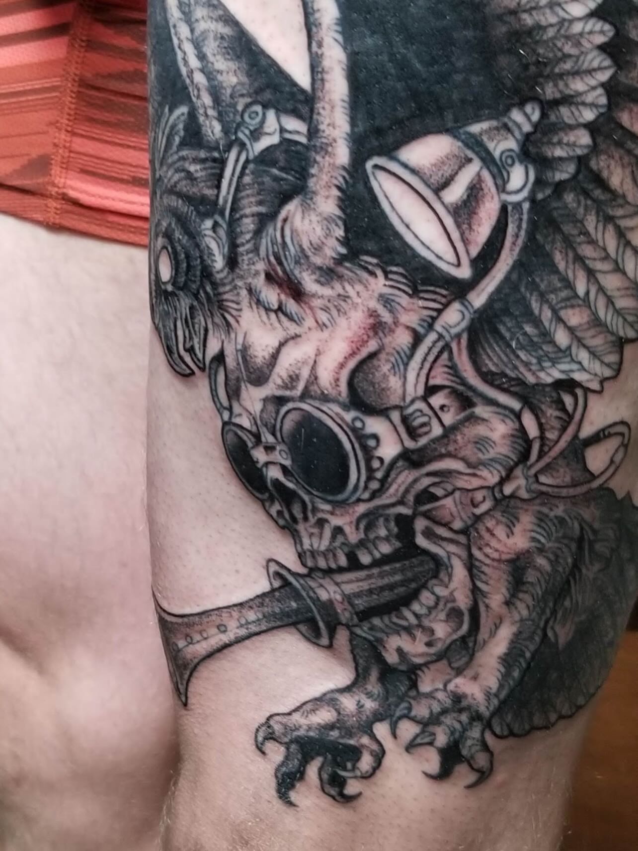 Cyborg skull realism tattoo on the forearm by Jason Middelton