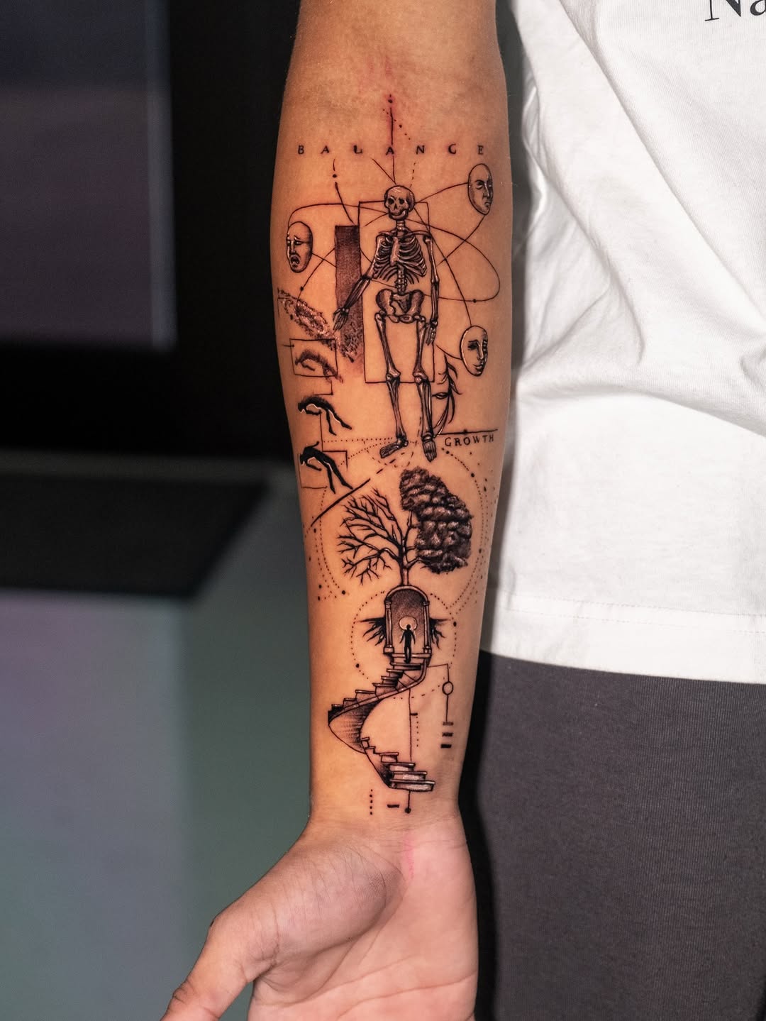 Tattoo by @eriktats13 — black_and_grey, geometric
