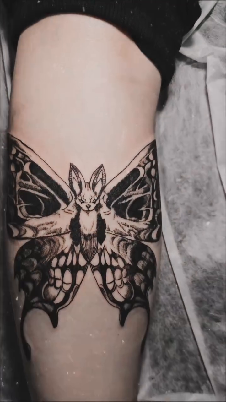 Tattoo by @irikoart_tattoo — black_and_grey, dark_realism