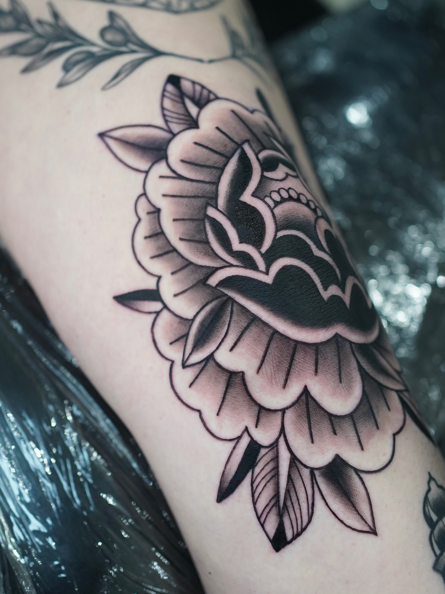 Tattoo by @jess.psychedelia — american_traditional, black_and_grey