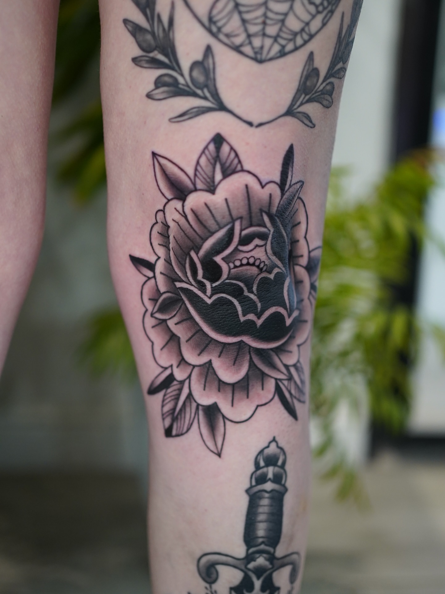 Tattoo by @jess.psychedelia — american_traditional, black_and_grey