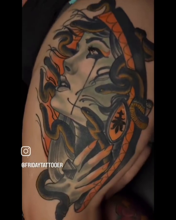 Tattoo by @fridaytattooer — neo_traditional, black_and_grey