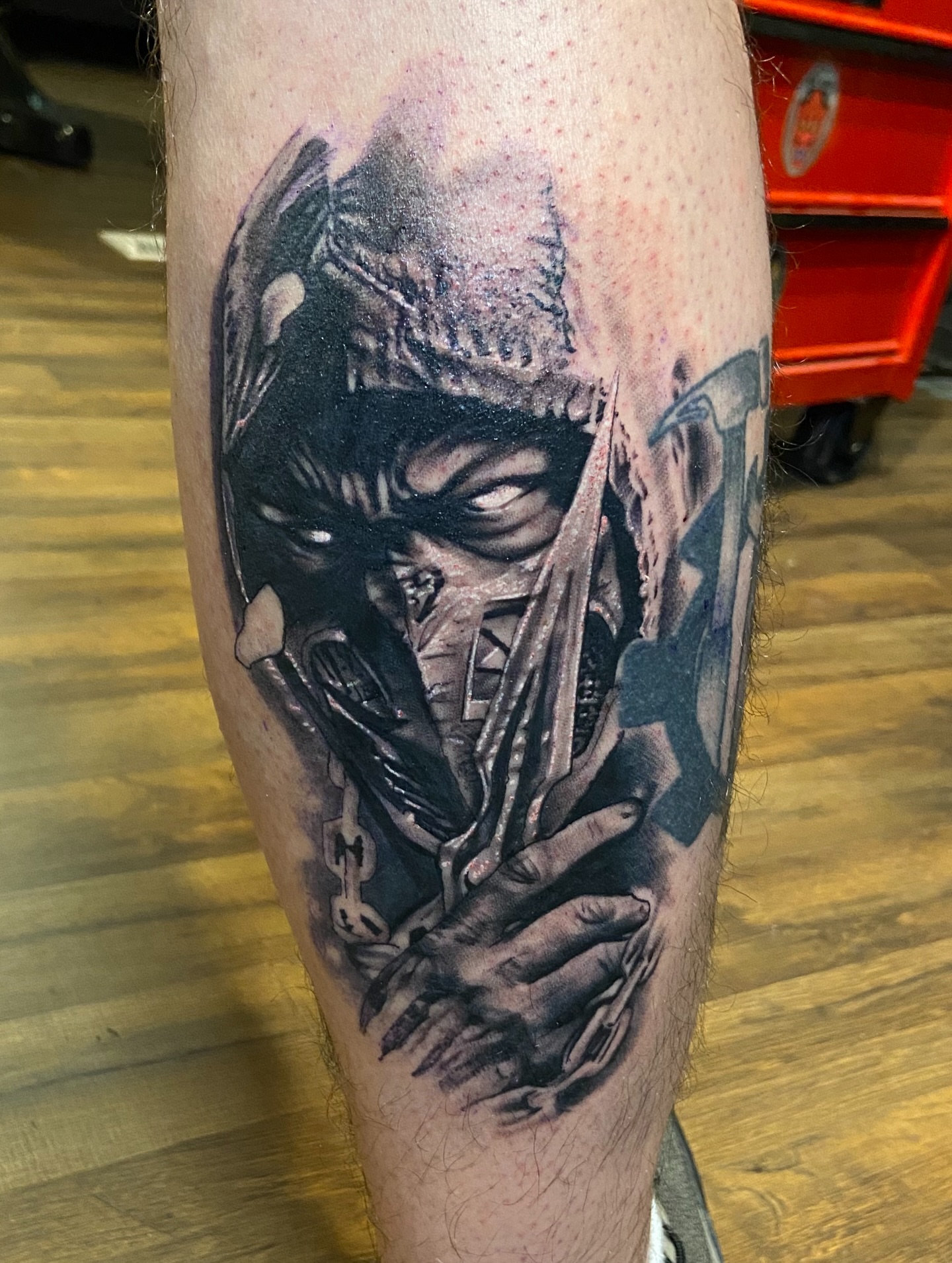 Tattoo by @coltrain_45 — black_and_grey, realism
