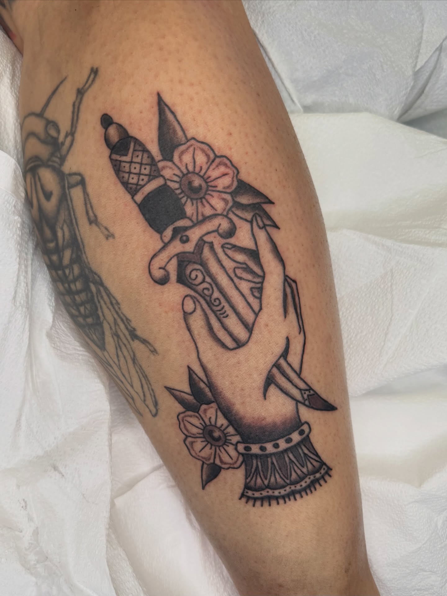 Tattoo by @tylermoontattoo — american_traditional, black_and_grey