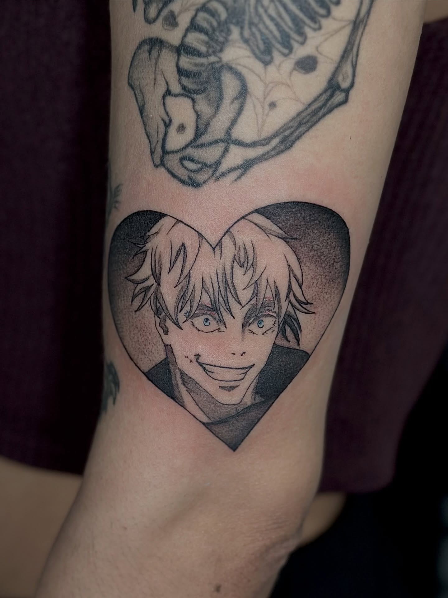 Anime character anime tattoo on the forearm by Crystal, Las Vegas, Nevada