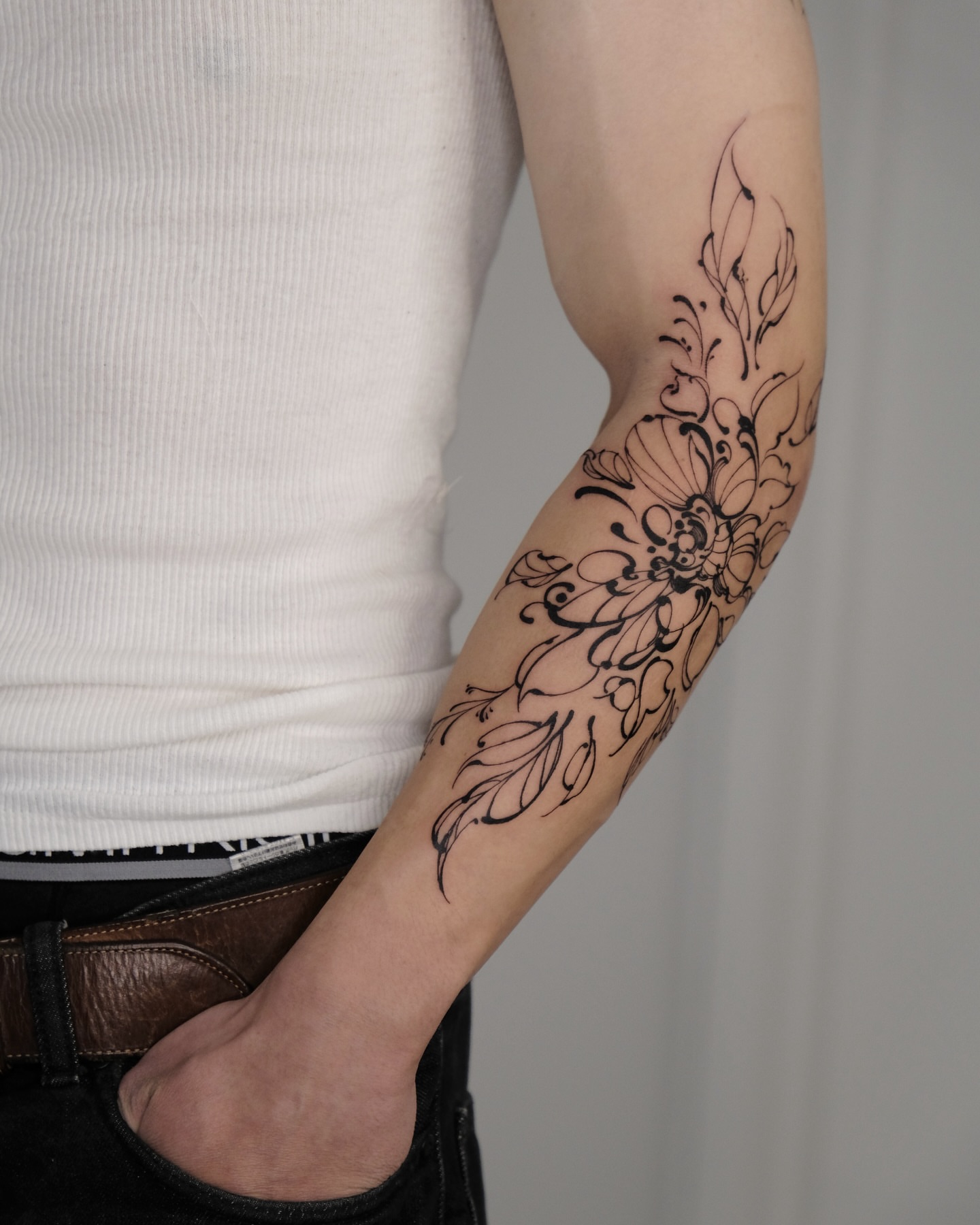 Tattoo by @theonly4zoy — black_and_grey