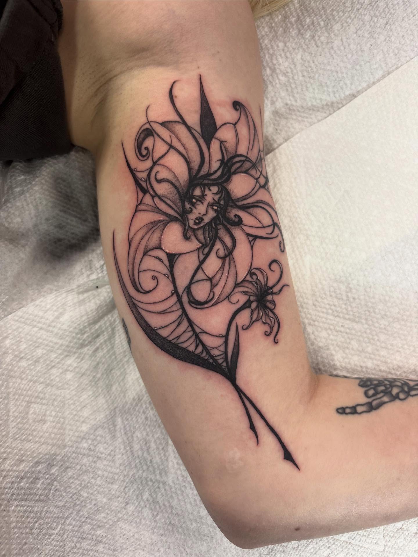 Tattoo by @inkkate_ — black_and_grey