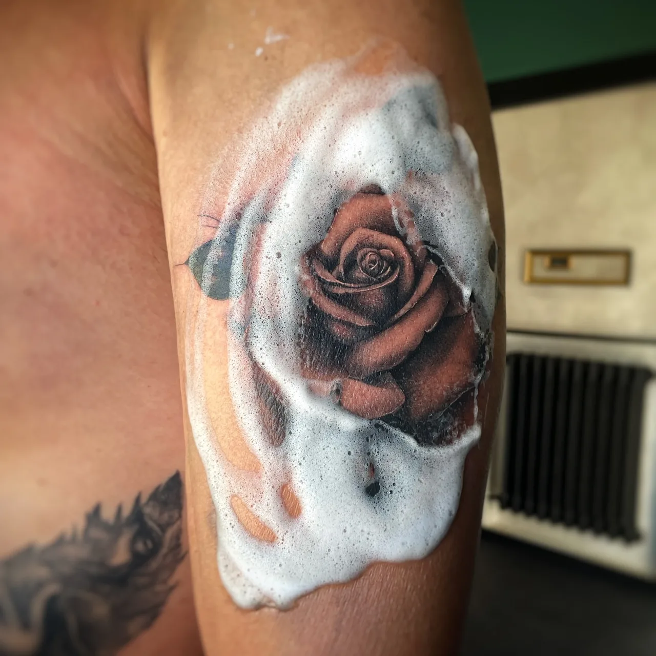 Rose realism tattoo on the forearm by Blot_Tattoo
