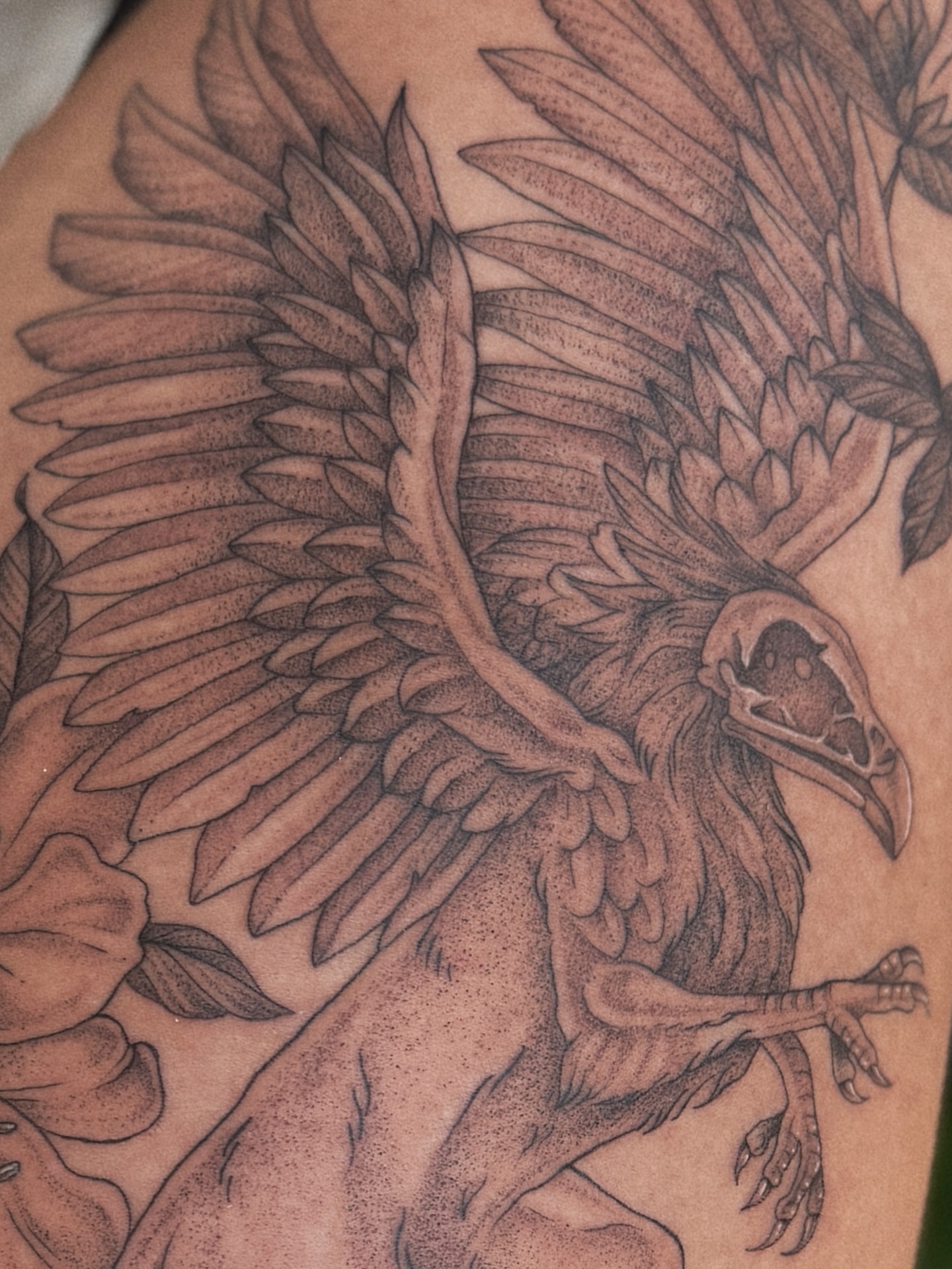Raven dotwork tattoo on the shoulder by 𝕵𝖊𝖘𝖘𝖎𝖈𝖆 𝕰𝖑 (raleigh tattoo artist)