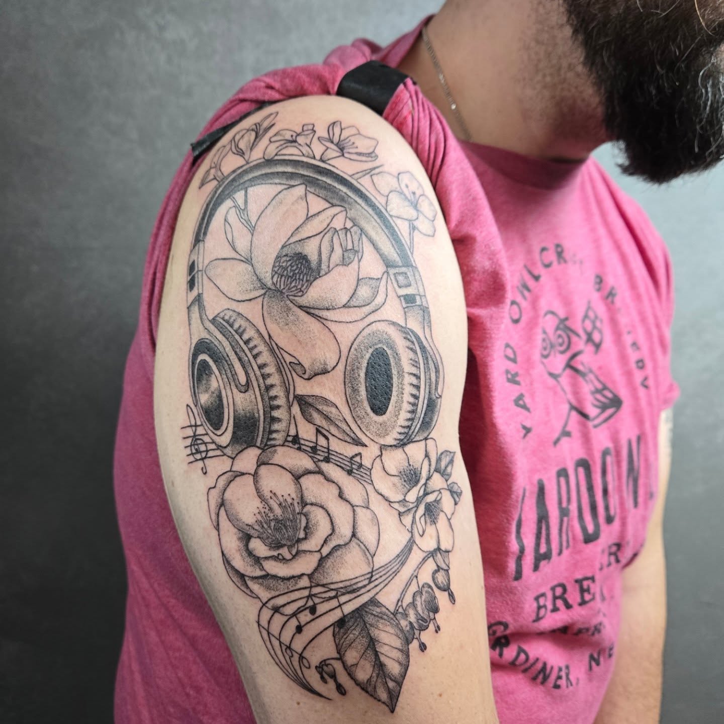 Tattoo by @inkd_miss — black_and_grey, dotwork