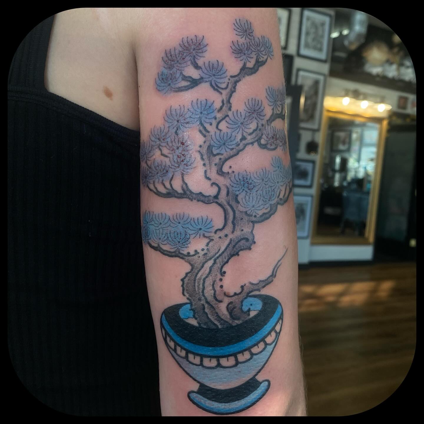 Smoke tree dotwork tattoo on the forearm by ๐ญ๐๐ ๐ฎ๐๐๐๐๐, Berkeley, California