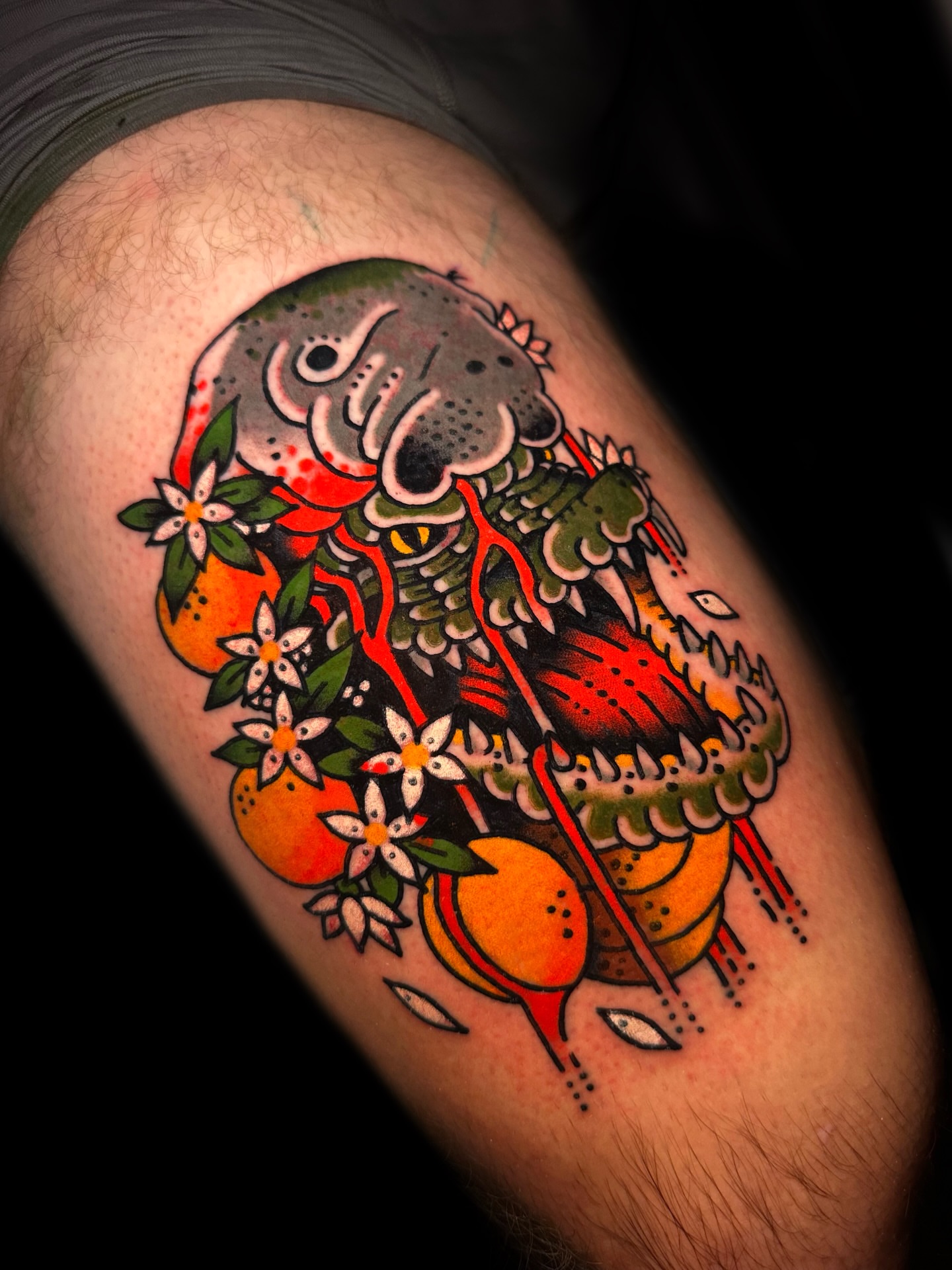 Tattoo by @dannyreistattoo — american_traditional, dotwork