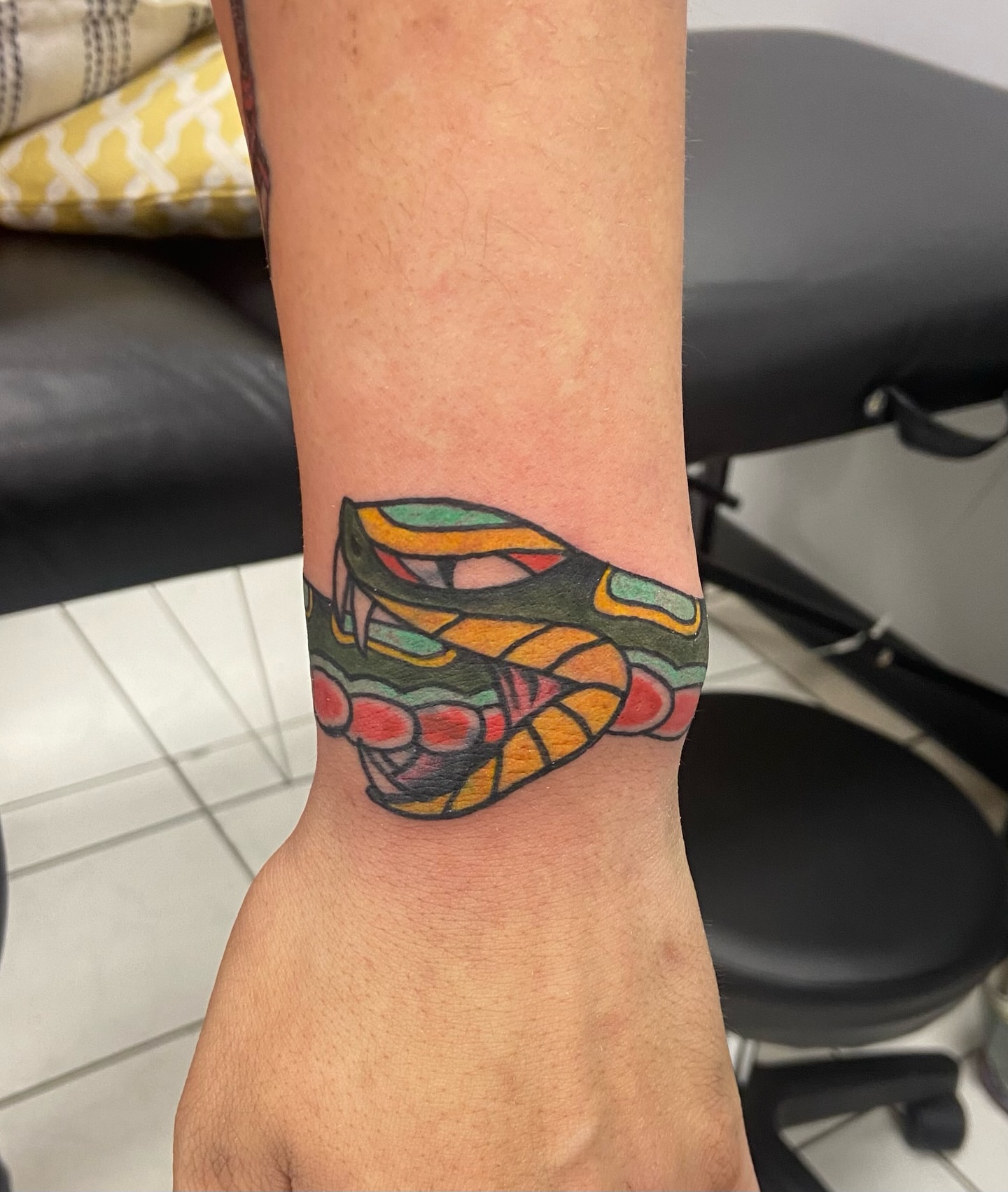 Tattoo by @crabbystabztattoos — geometric