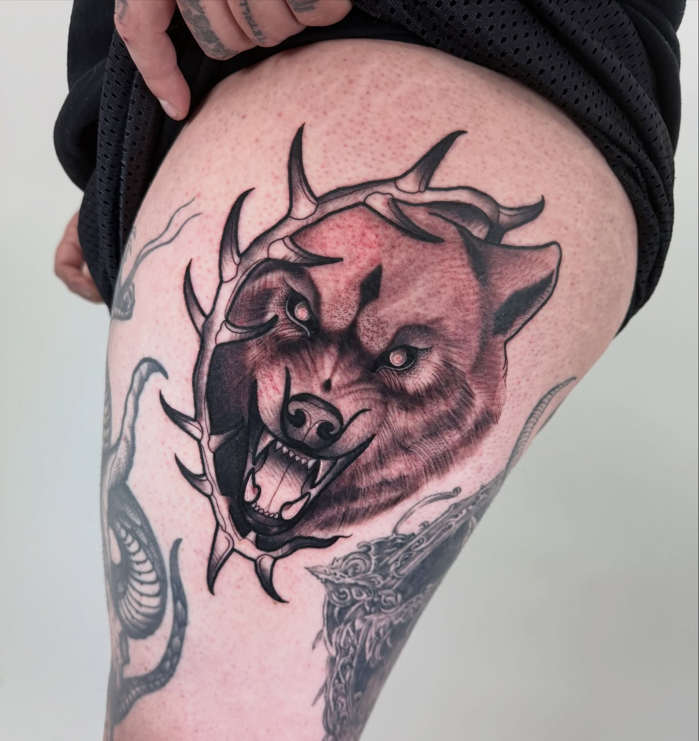 Tattoo by @doublescribbles — black_and_grey, realism