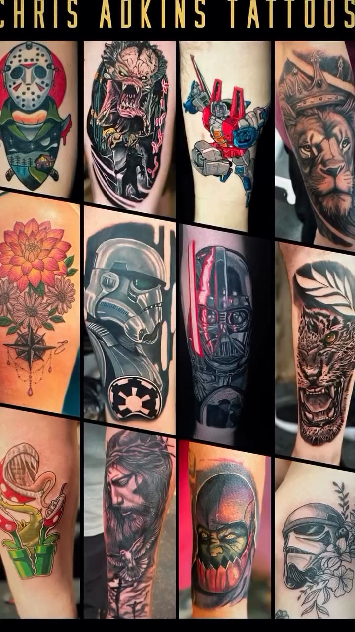 Tattoo by @chrisadkinstattoos — realism, black_and_grey