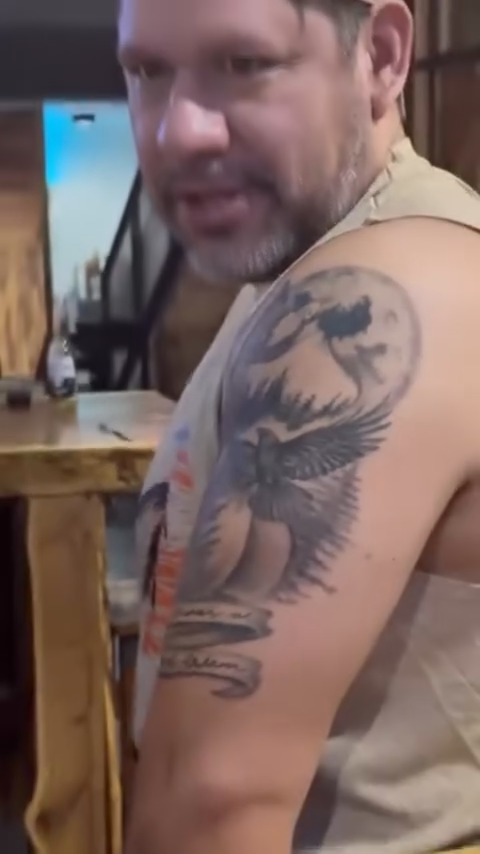 Eagle and moon realism tattoo by Aura Noire