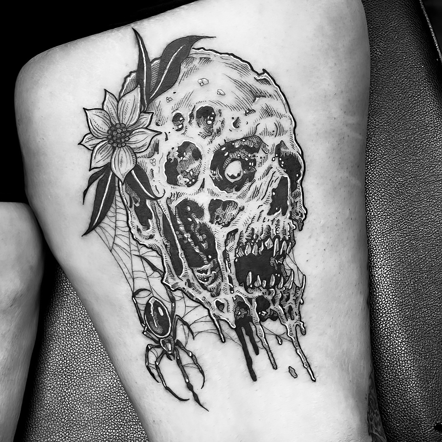 Tattoo by @jonvonschlong — black_and_grey, realism