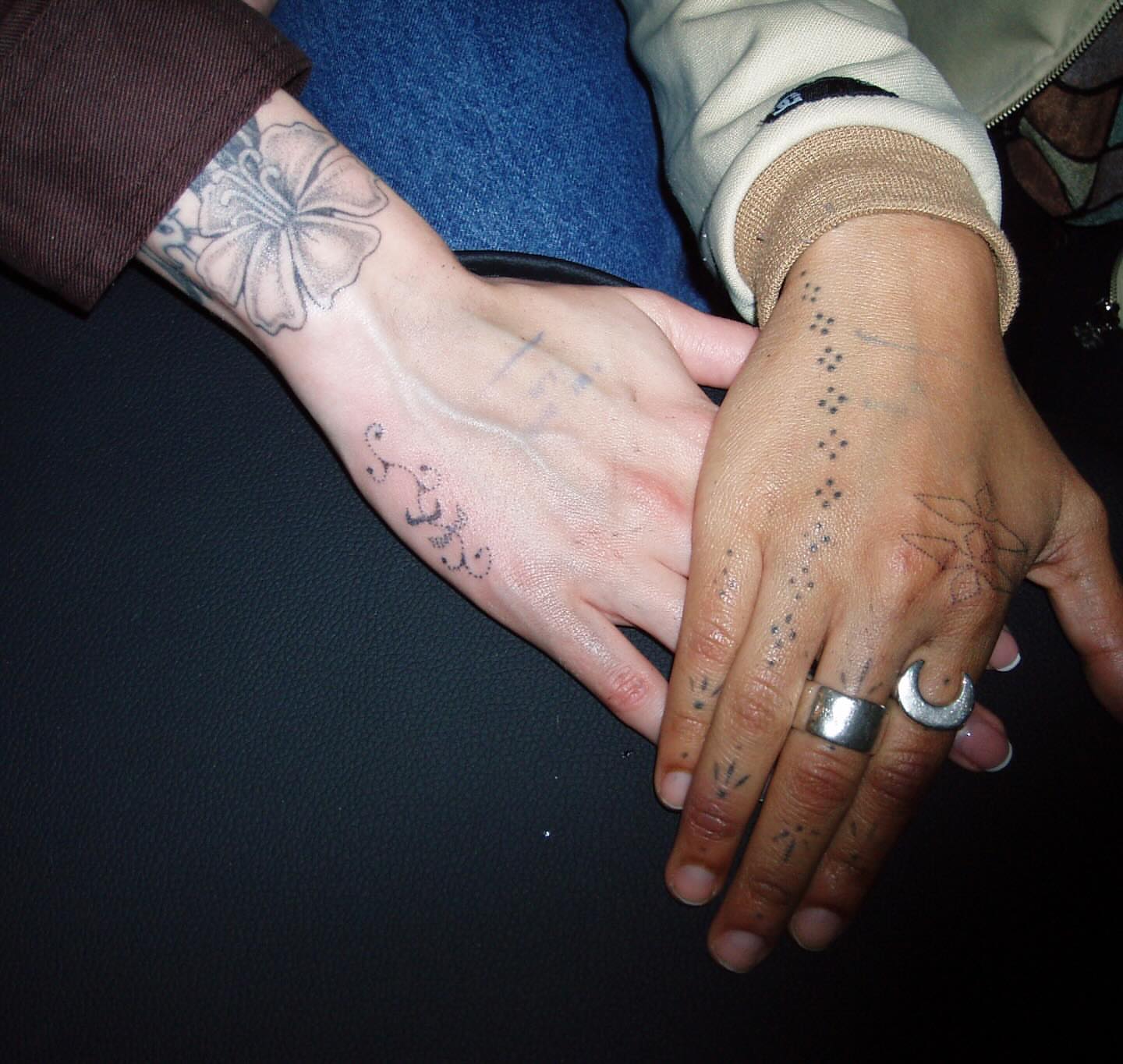Constellation dotwork tattoo on the hand by kari