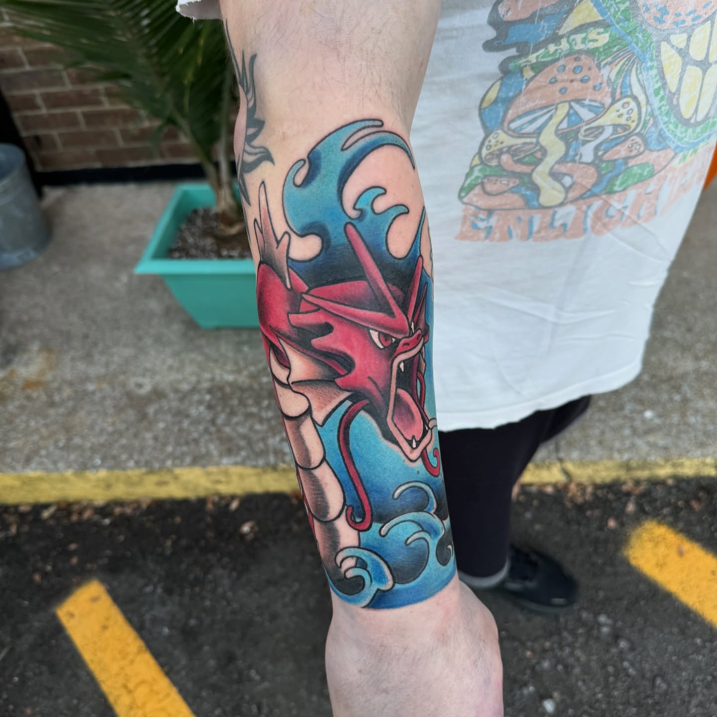 Dragon new school tattoo on the forearm by ⓒⓨⓡⓤⓢ