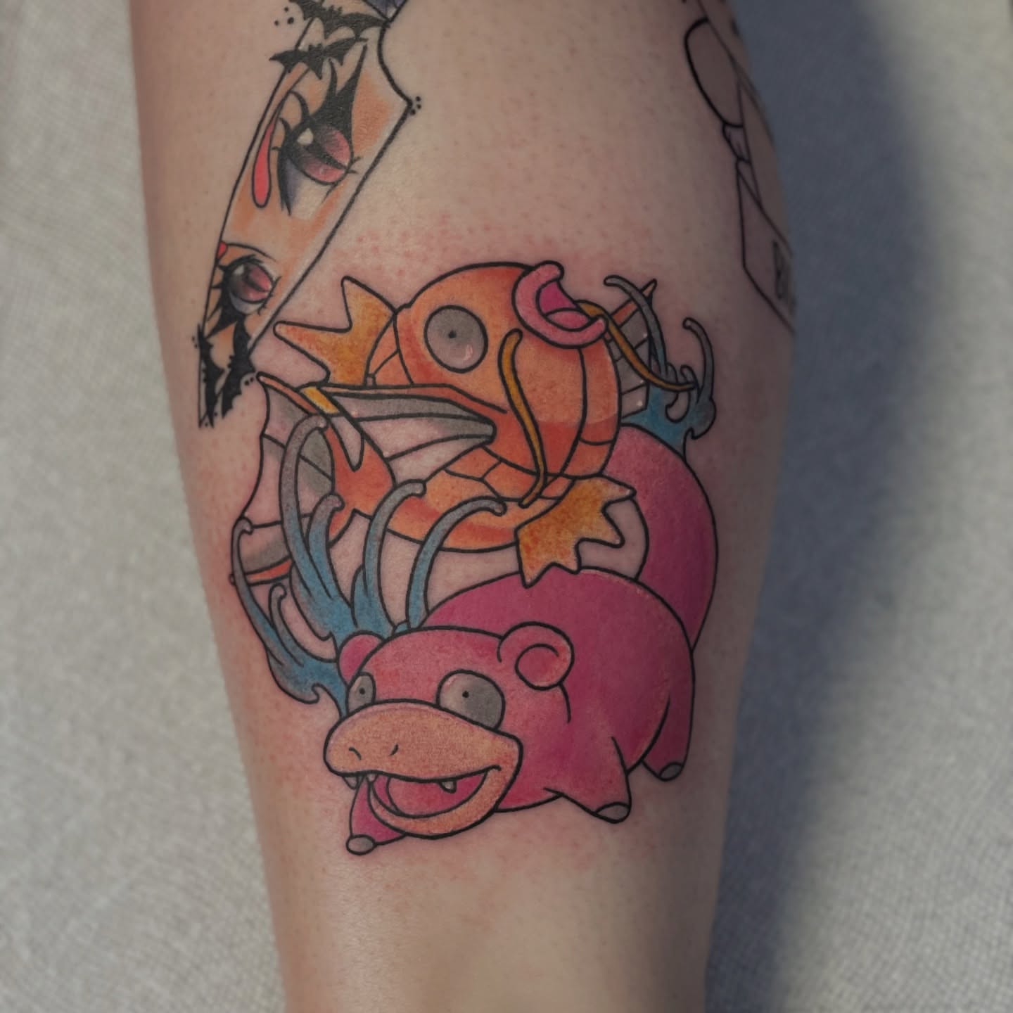 Charmander and squirtle new school tattoo on the forearm by ⓒⓨⓡⓤⓢ
