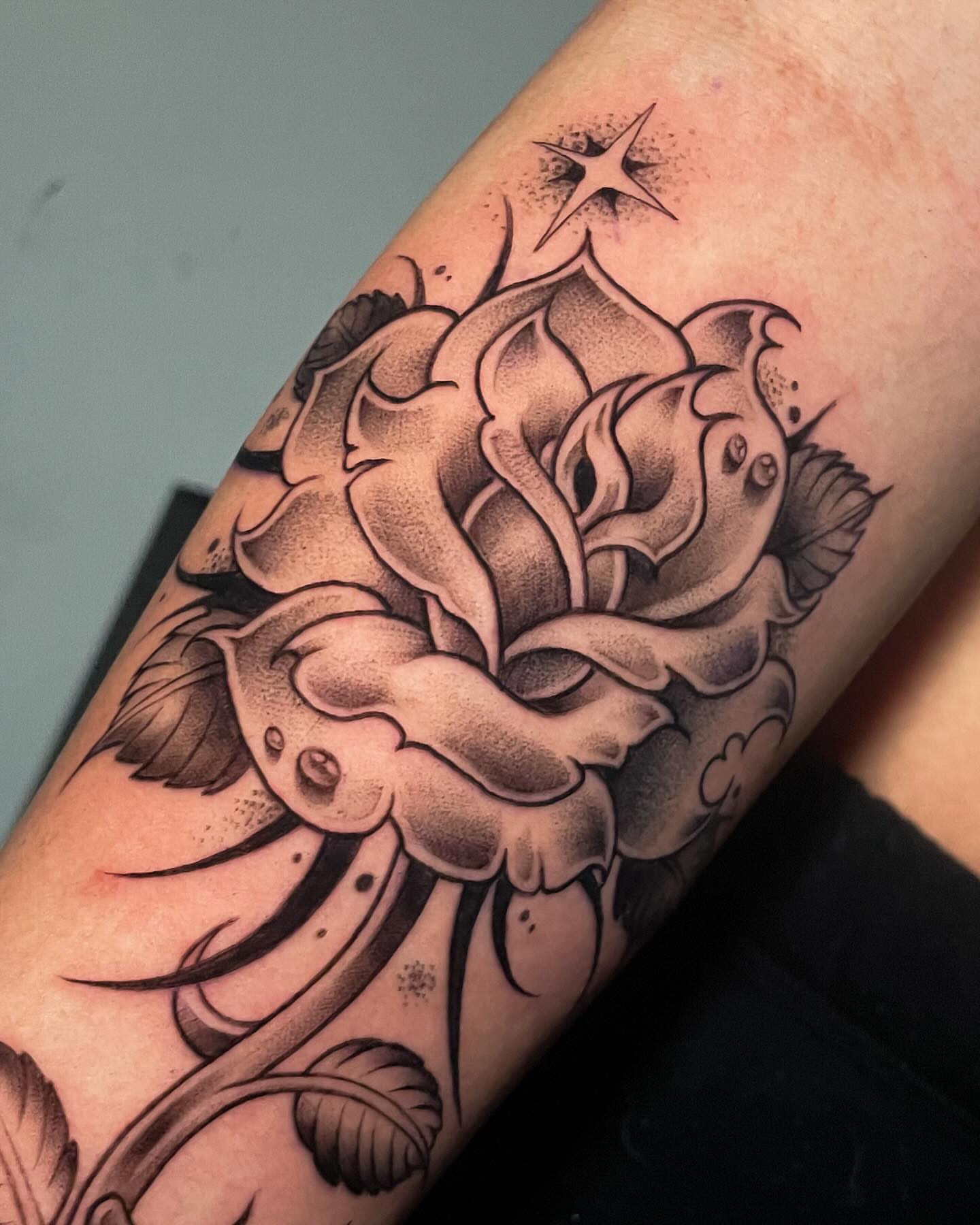 Tattoo by @leperemael — black_and_grey