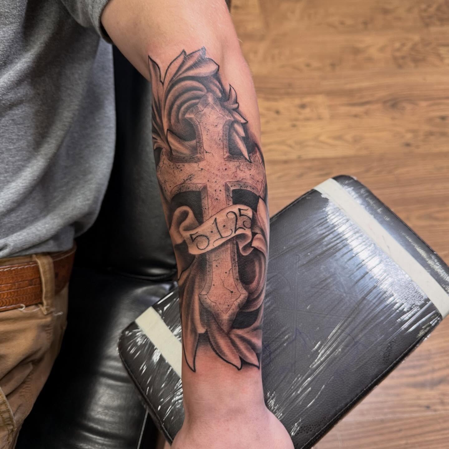 Tattoo by @meme_tattoos — black_and_grey