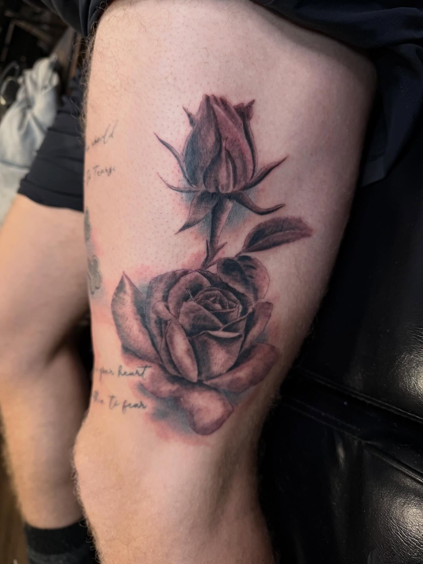 Tattoo by @meme_tattoos — realism, black_and_grey