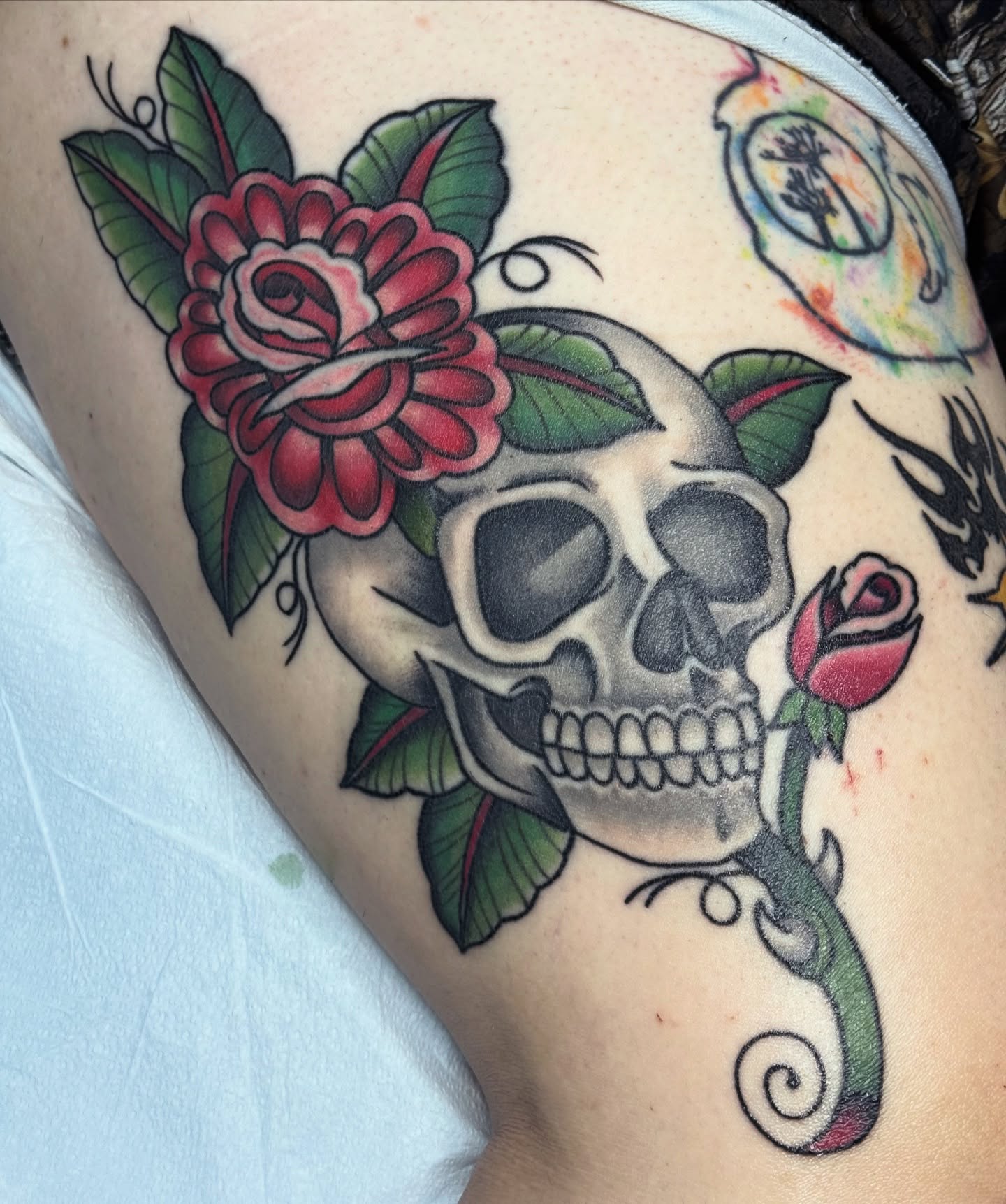Tattoo by @kara.monstera — american_traditional, realism