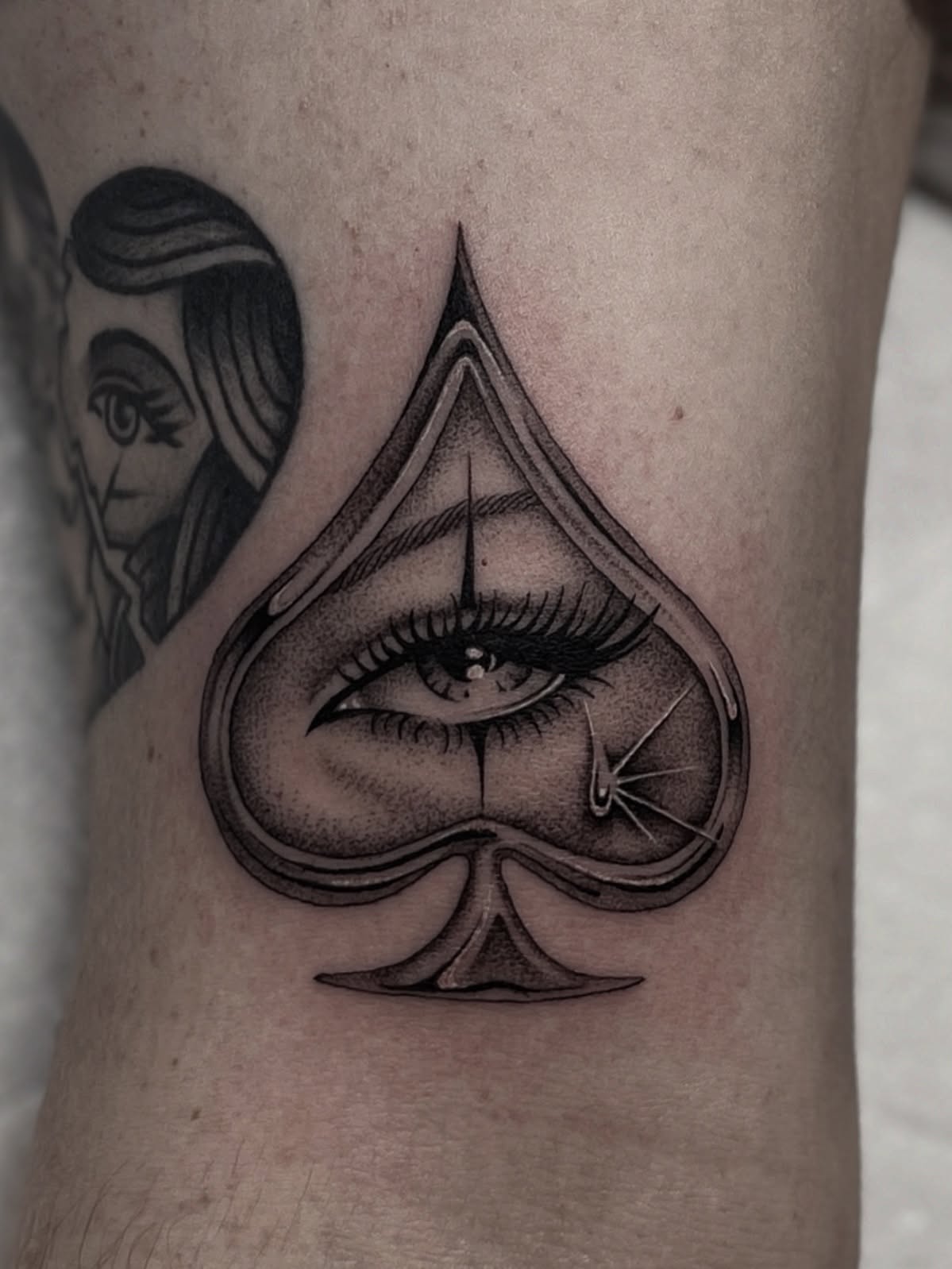 Tattoo by @dagger.eyes — dotwork, realism