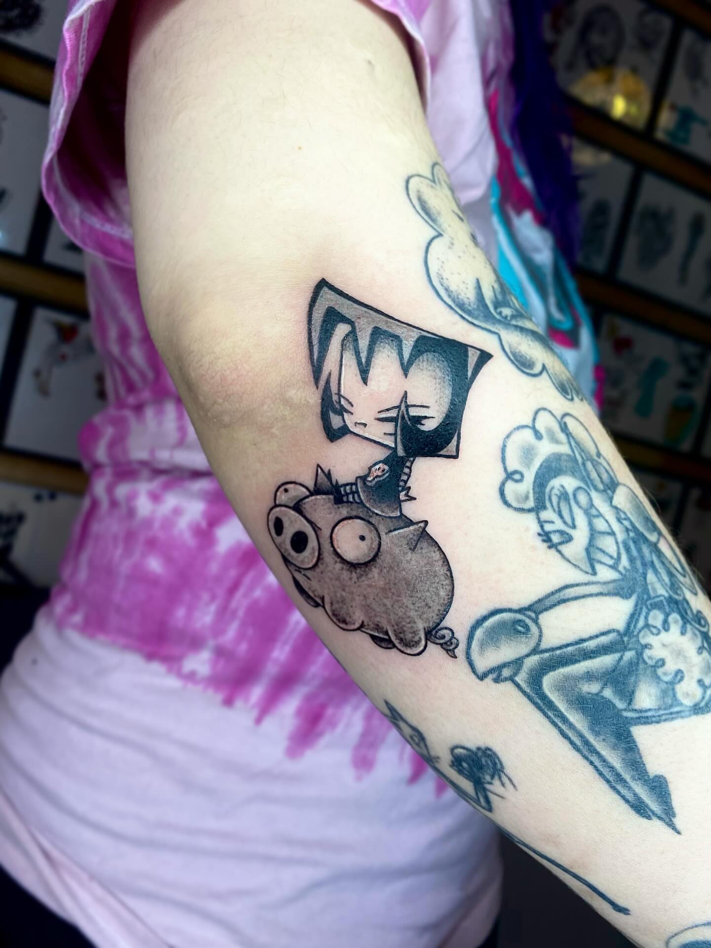 Tattoo by @bloodmilkandhoney — anime, dotwork