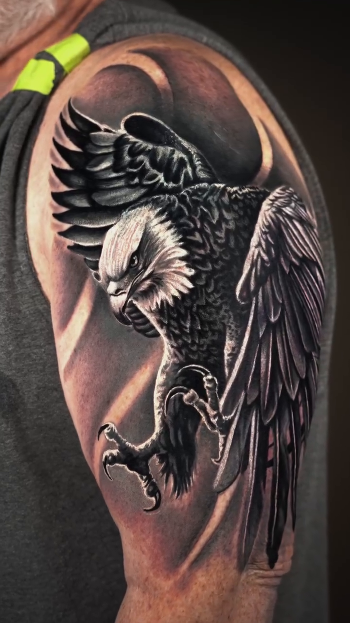 Tattoo by @yeinstattoos — realism, black_and_grey