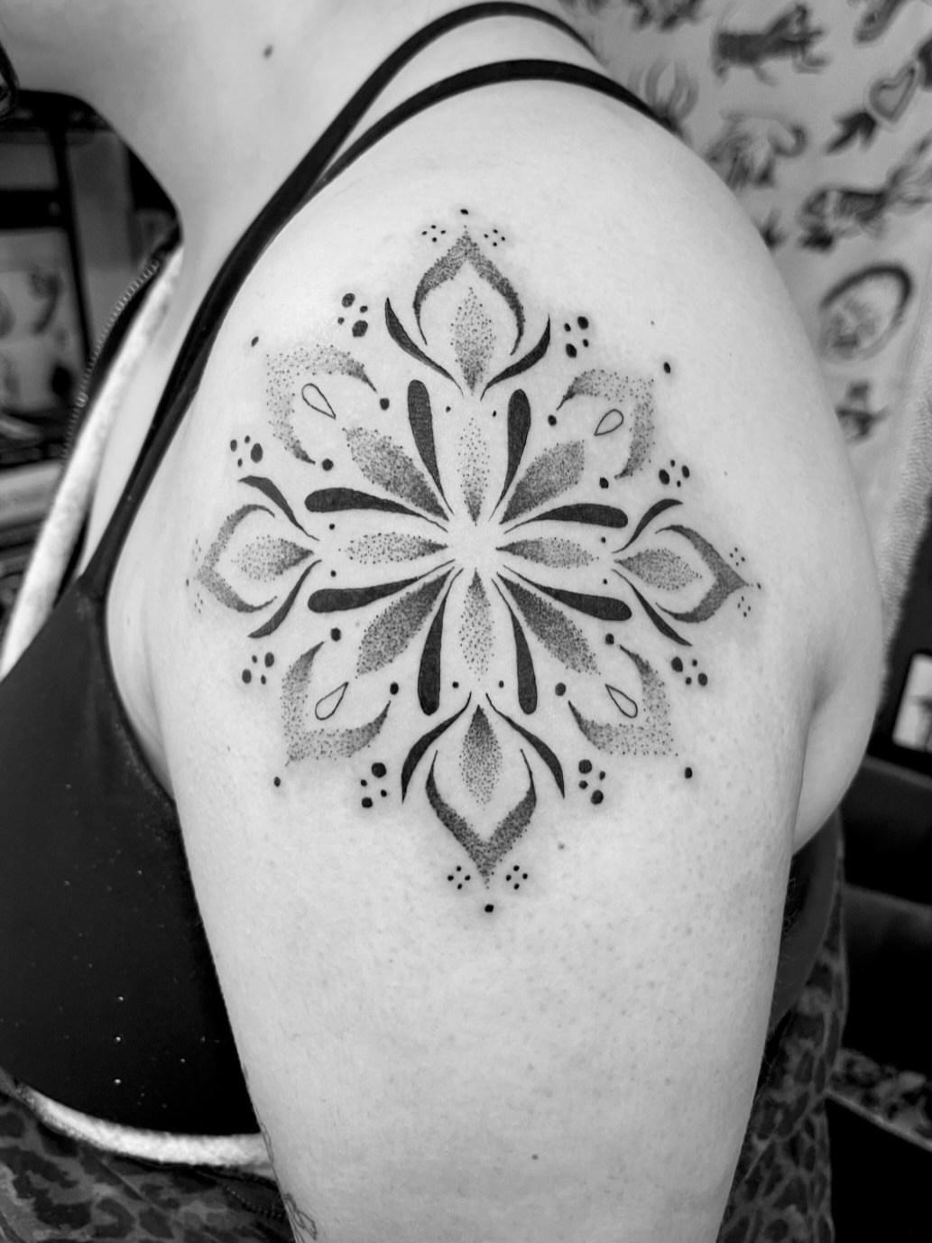 Tattoo by @alexztats — dotwork