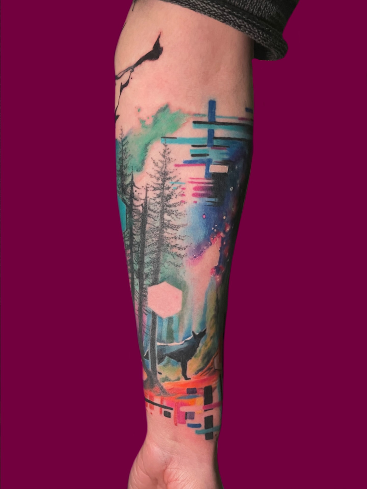 Tattoo by @graphicward — watercolor, geometric
