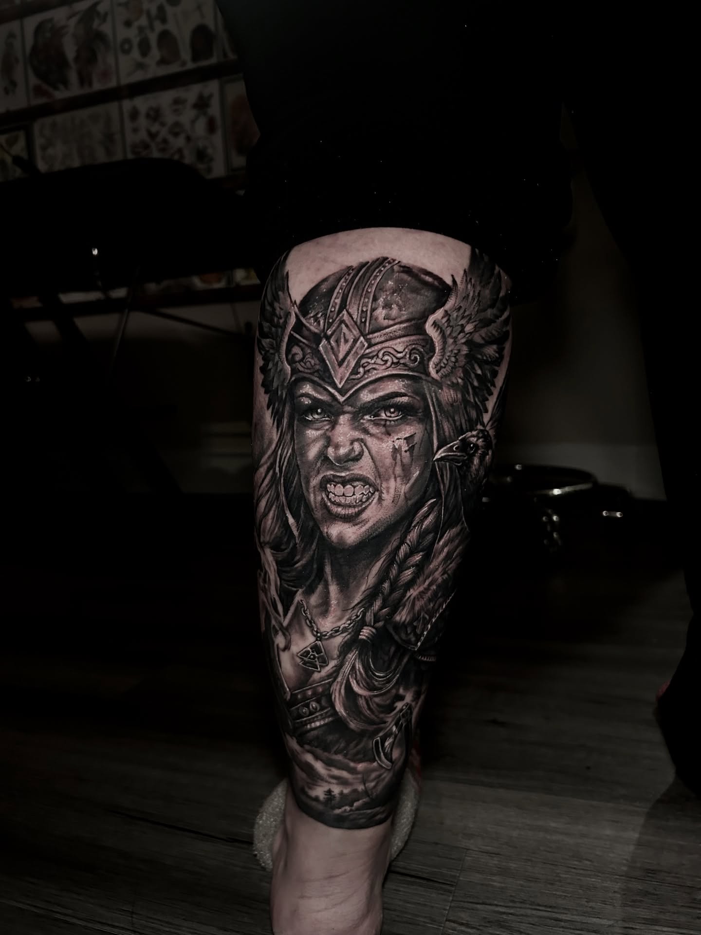 Viking warrior realism tattoo on the forearm by Alberto M