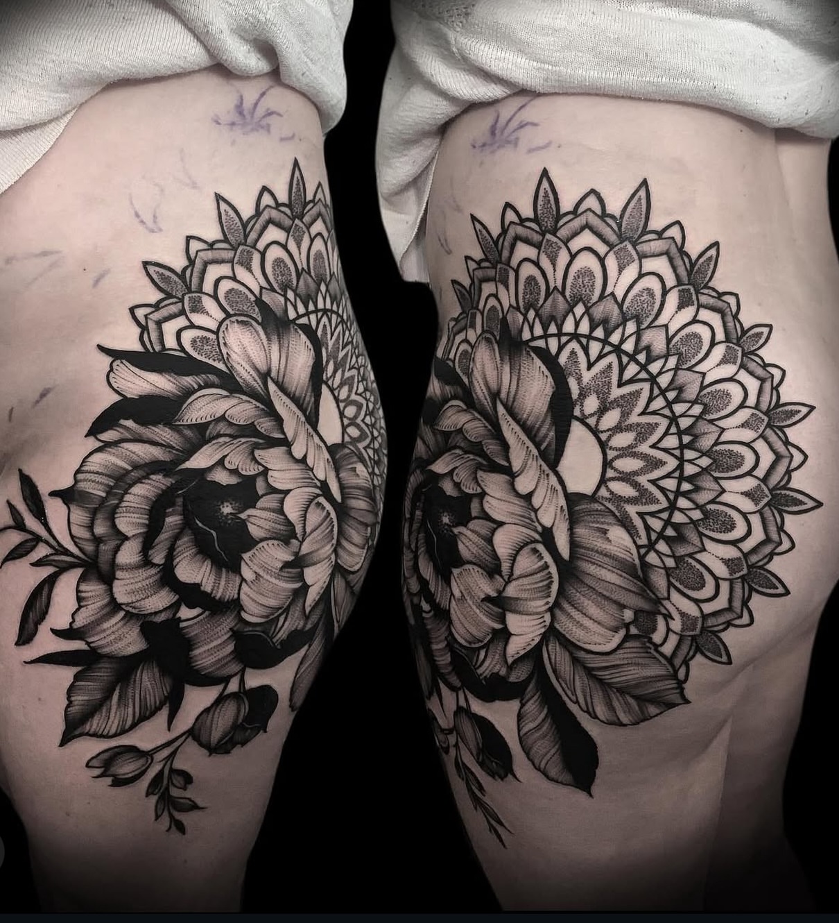 Tattoo by @finelineperception — black_and_grey, dotwork